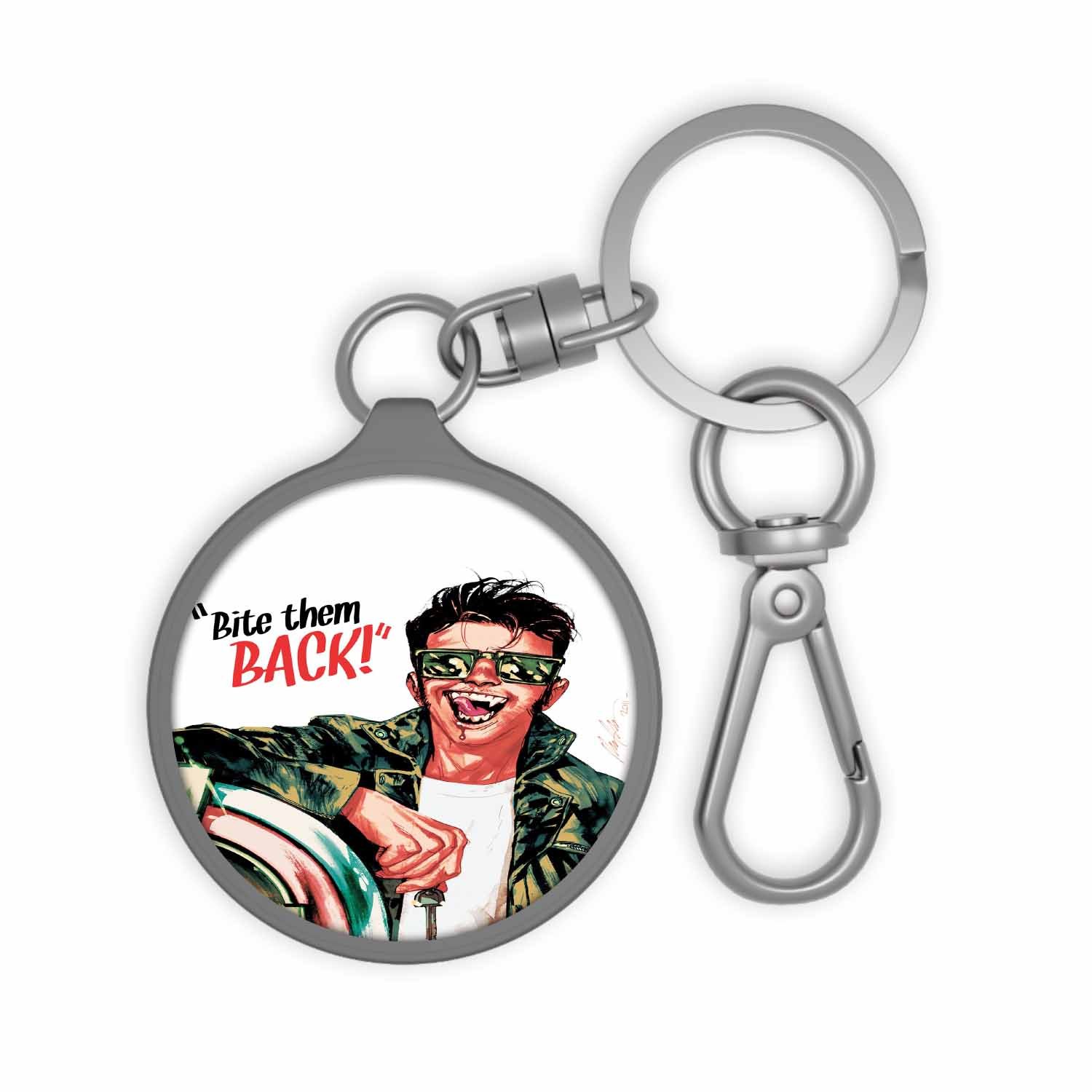 Blackdop Bite Them Back Vampire Keyring Tag