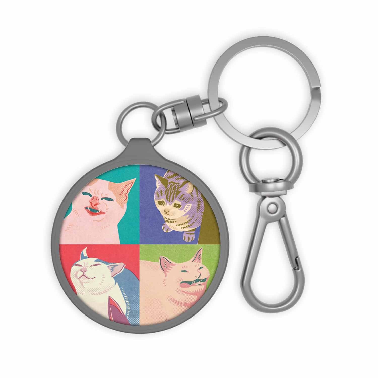 Blackdop Four Meme Cats of the Apocalypse Keyring Tag