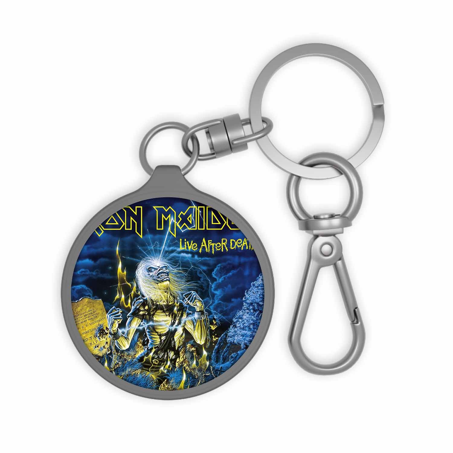 Blackdop Iron Maiden Live After Death 1985 Keyring Tag