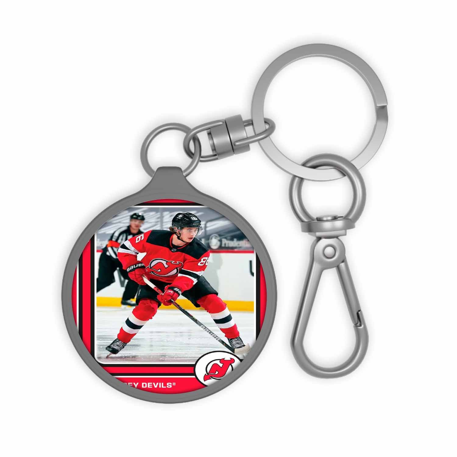 Blackdop Jack Hughes New Jersey Devils Keyring Tag