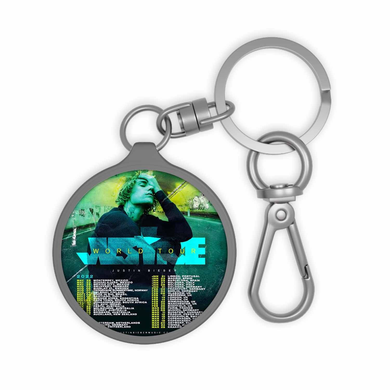 Blackdop Justin Bieber World Tour 2022 2023 Keyring Tag