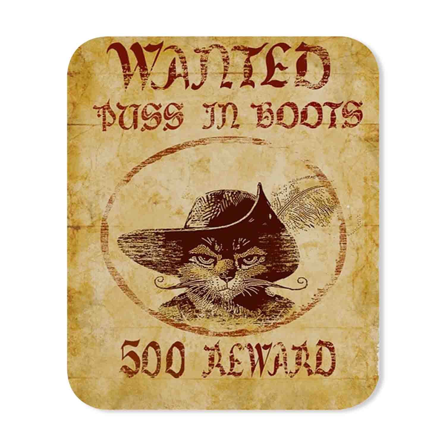 Blackdop Puss in Boots Wanted Mouse Pad
