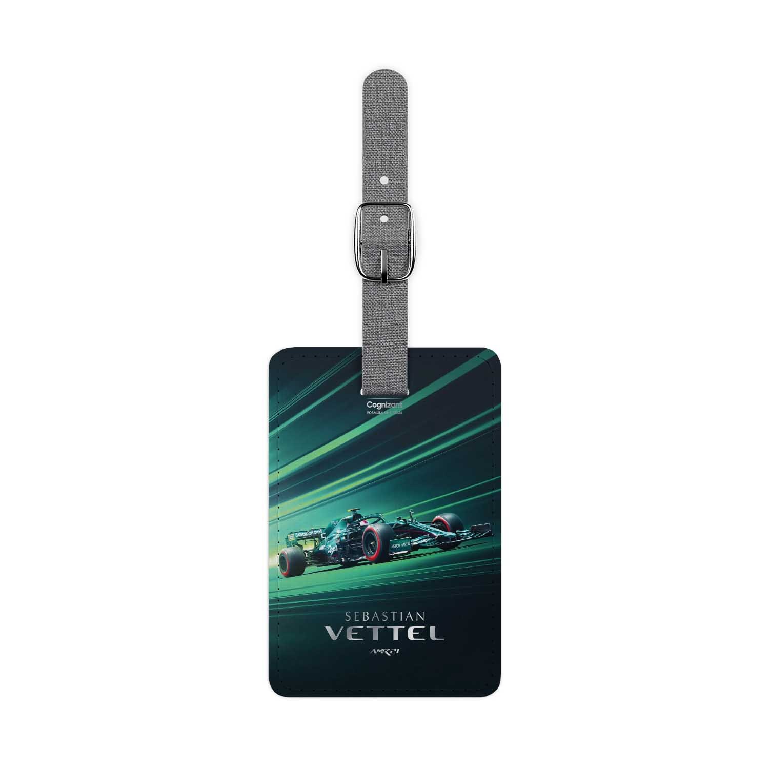 Blackdop Sebastian Vettel Aston Martin F1 Luggage Tag