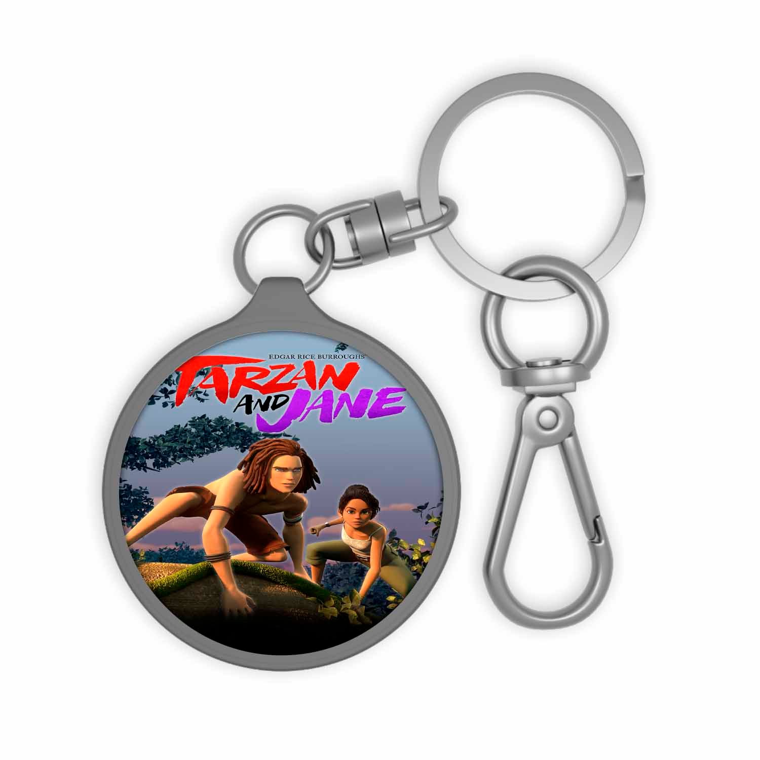 Blackdop Tarzan and Jane Keyring Tag