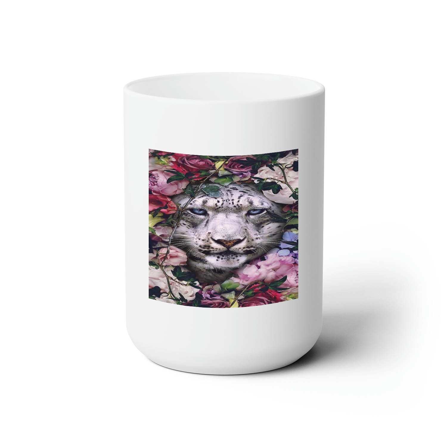 Blackdop White Leopard Floral Mug